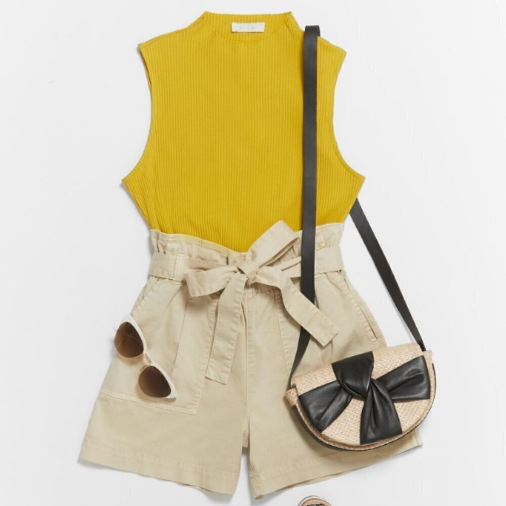 NWT Eri + Ali from Anthropologie Chartreuse Tenley Tank